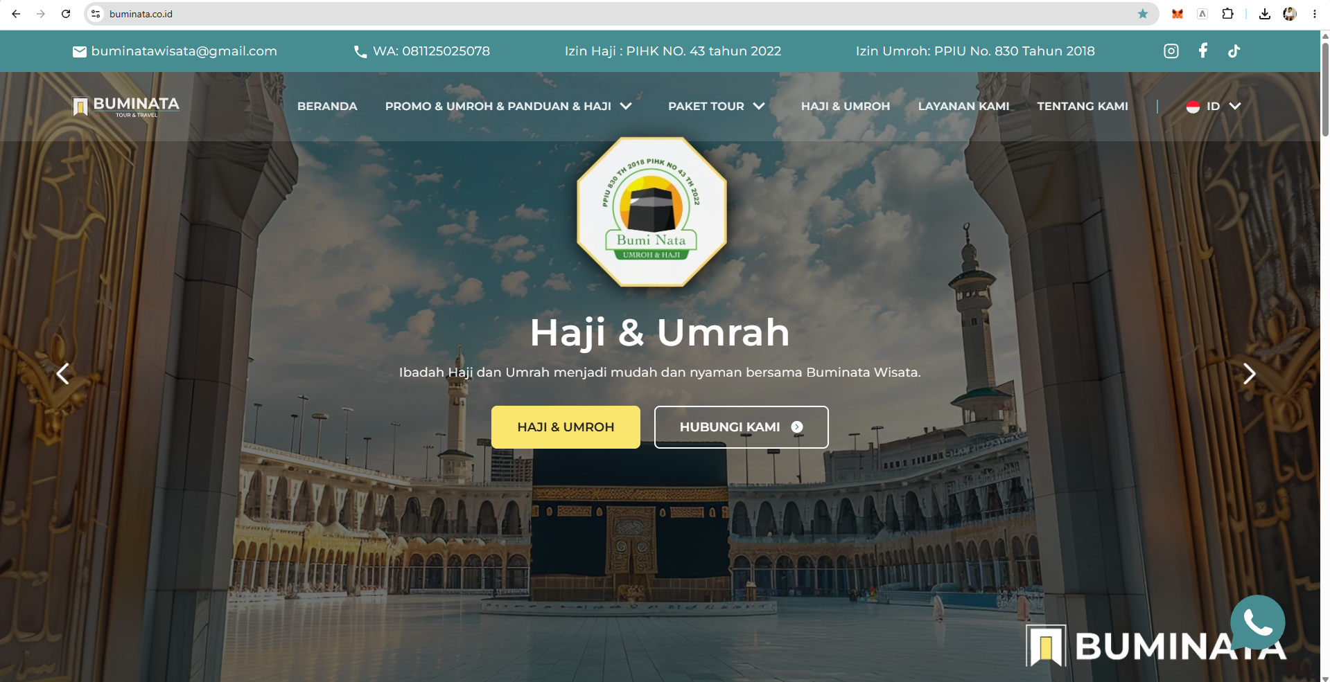 Buminata Wisata — website Haji & Umrah